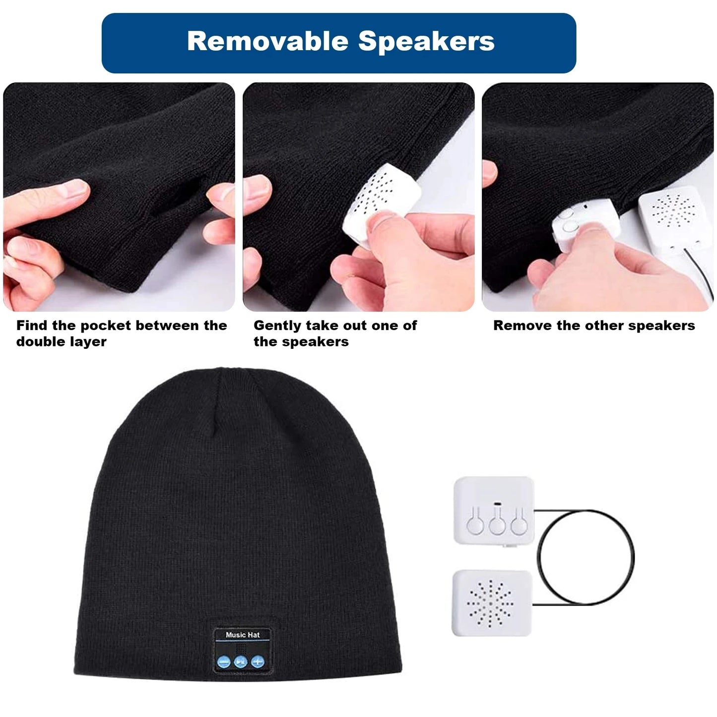 Bluetooth Headphone Wireless Smart Cap Headset Warm Beanie Speaker Hunting Camping Running Music Earphone Hat Rechargeable