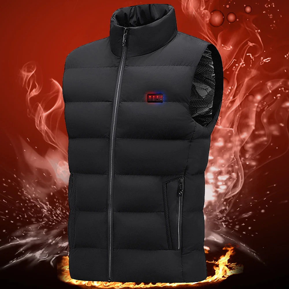 23/9 Heated Zones Vest Electric Heated Jacket Washable Men's Winter Jacket USB Heating Vest Thermal Clothing For Camping S-7XL