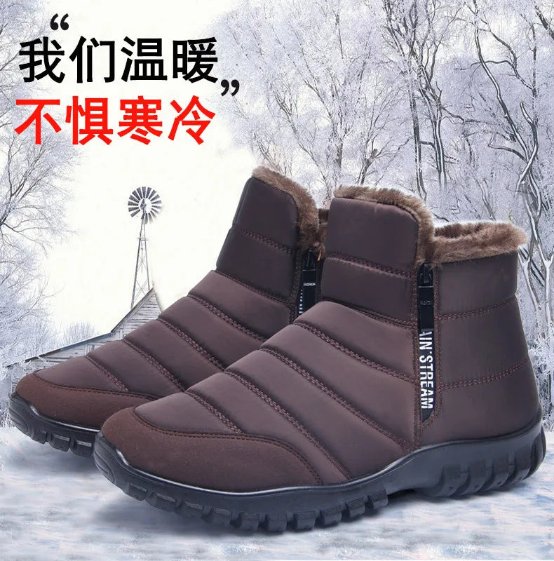 Winter Men Ankle Snow Boots Waterproof Non Slip Shoes for Men Casual Keep Warm Plush Plus Size Couple Footwear Chaussure Homme66