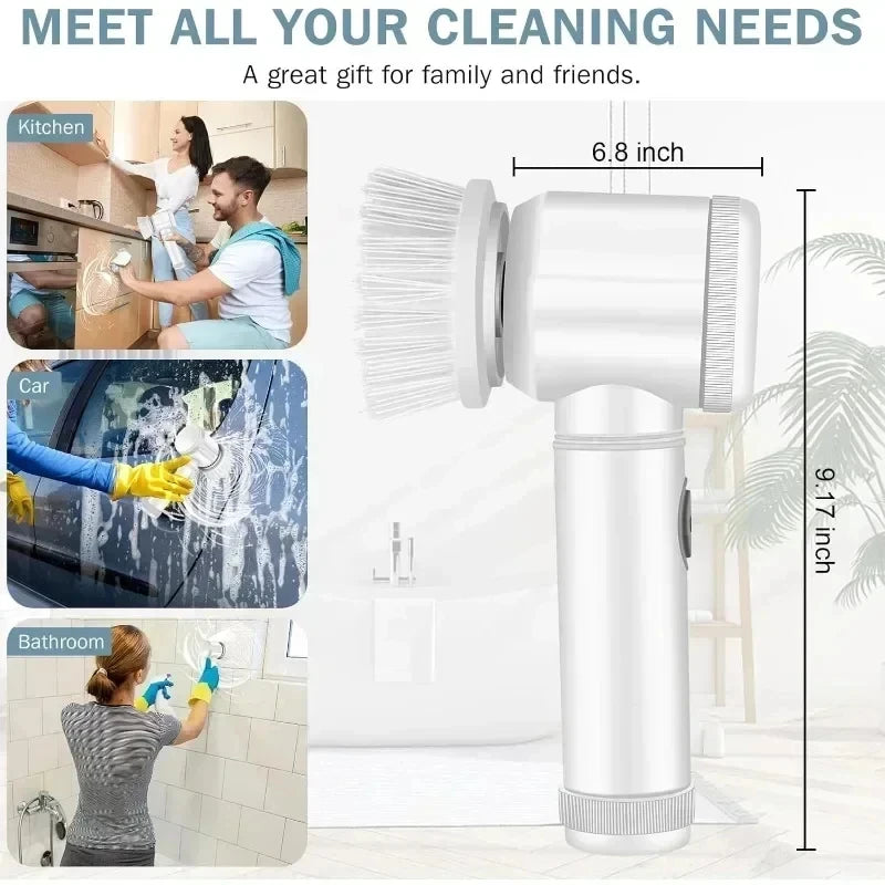 Xiaomi MIJIA Electric Scrubber Spin Cleaning Brush Power Scrubber With 5Replaceable Brush Heads Electric Cleaning Brush Bathroom