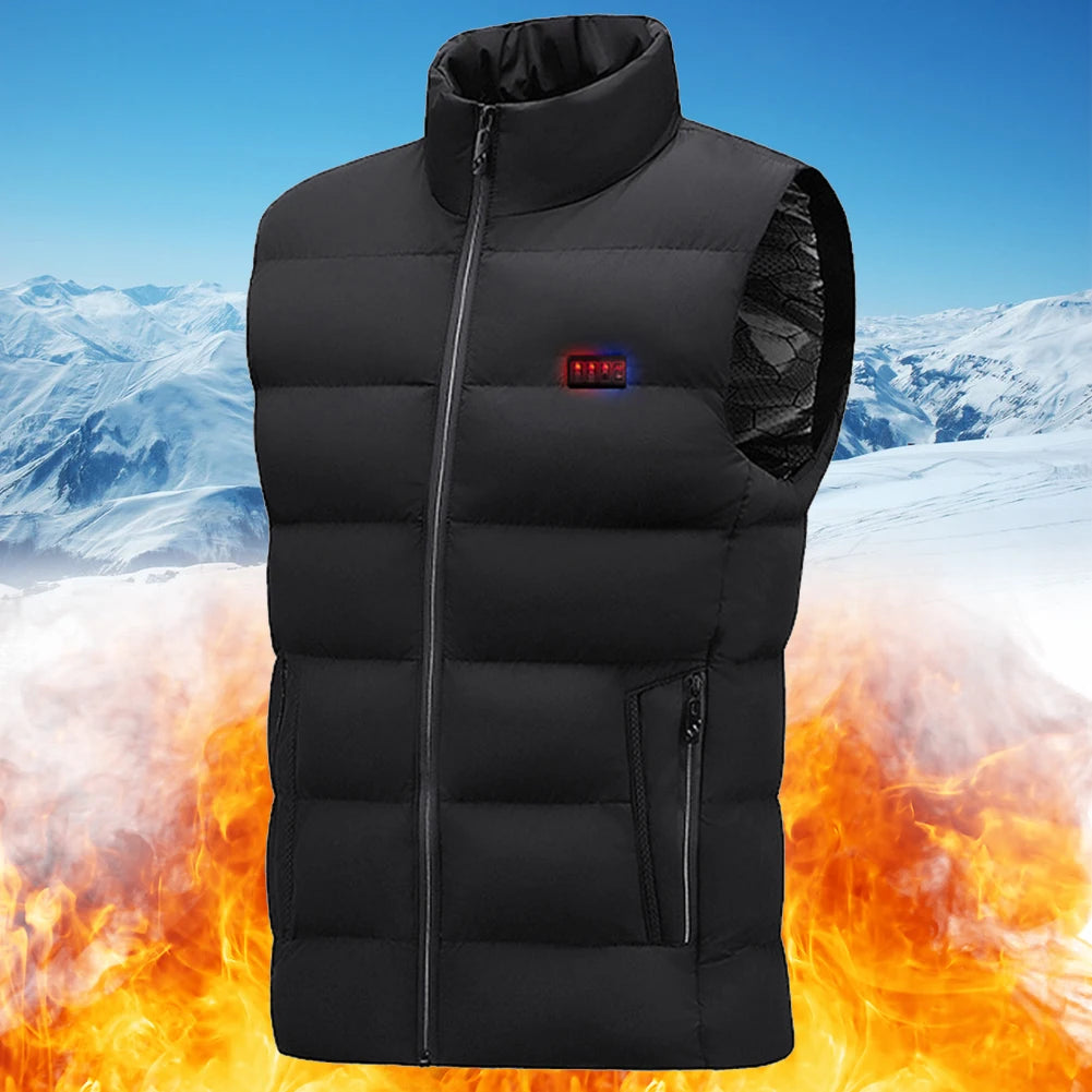 23/9 Heated Zones Vest Electric Heated Jacket Washable Men's Winter Jacket USB Heating Vest Thermal Clothing For Camping S-7XL